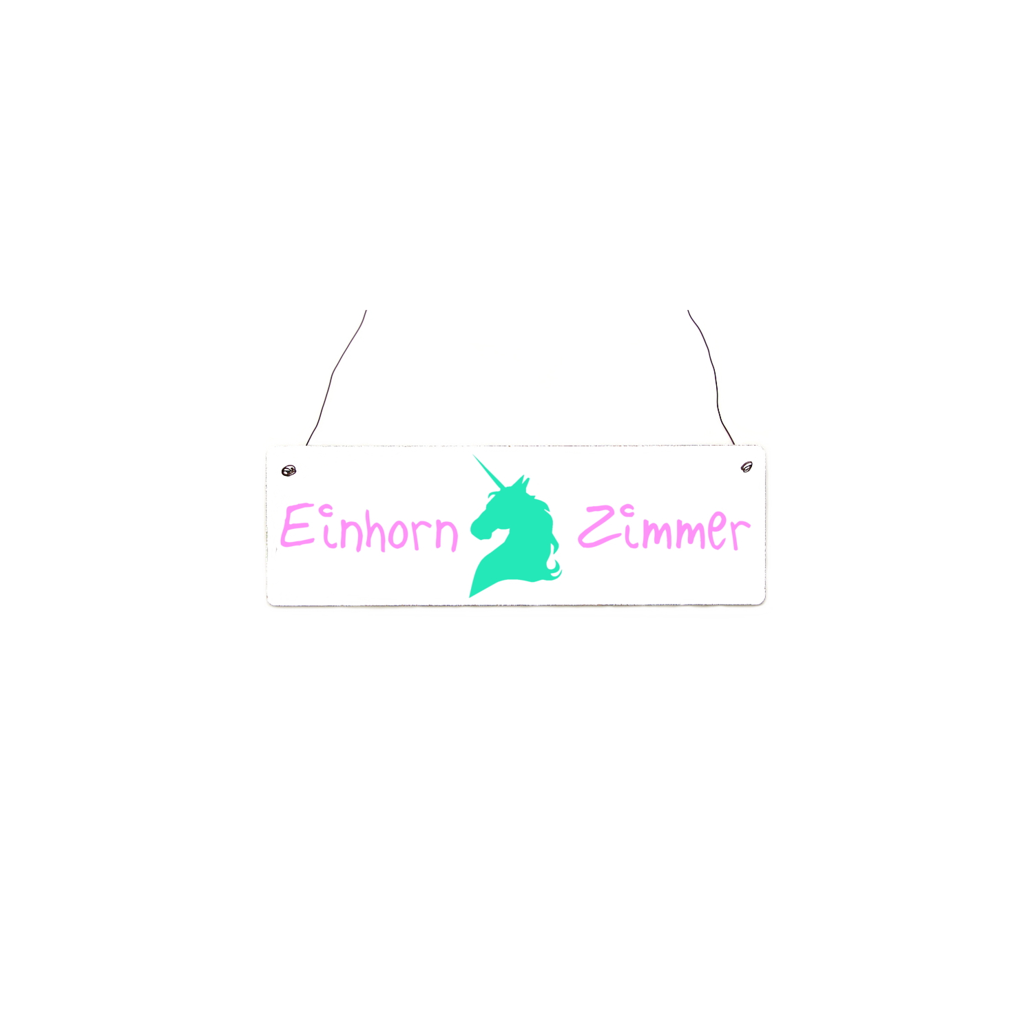 INTERLUXE Holzschild EINHORN ZIMMER Mädchen Türschild Lustig Geschenk Deko