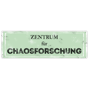 METALLSCHILD Blech ZENTRUM FÜR CHAOSFORSCHUNG Kind...