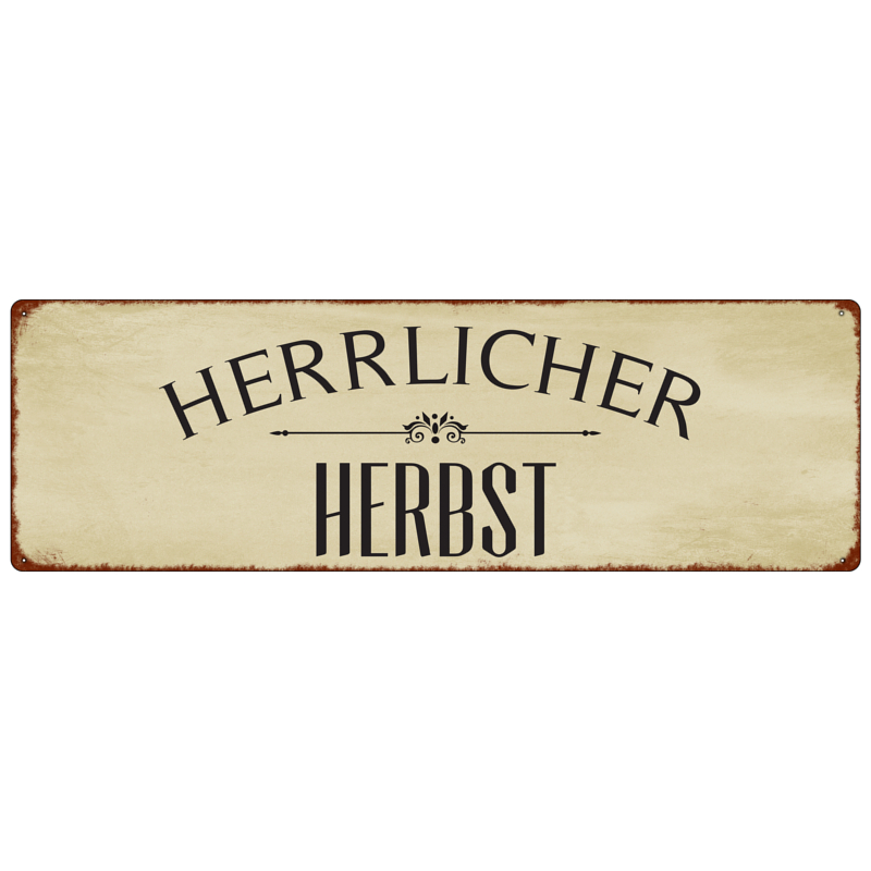METALLSCHILD Blech Türschild HERRLICHER HERBST Geschenk Shabby Dekoration