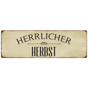 METALLSCHILD Blech Türschild HERRLICHER HERBST...