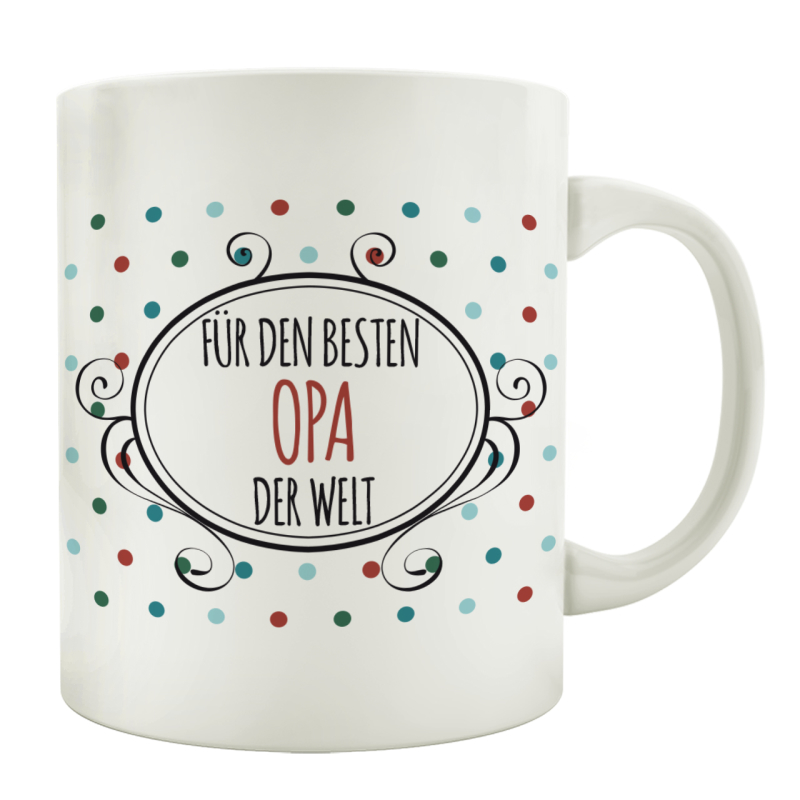 TASSE Kaffeebecher FÜR DEN BESTEN OPA DER WELT Familie Großeltern Teetasse