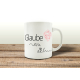 TASSE Kaffeebecher GLAUBE AN DICH Geschenk Motivation Henkelbecher Retro
