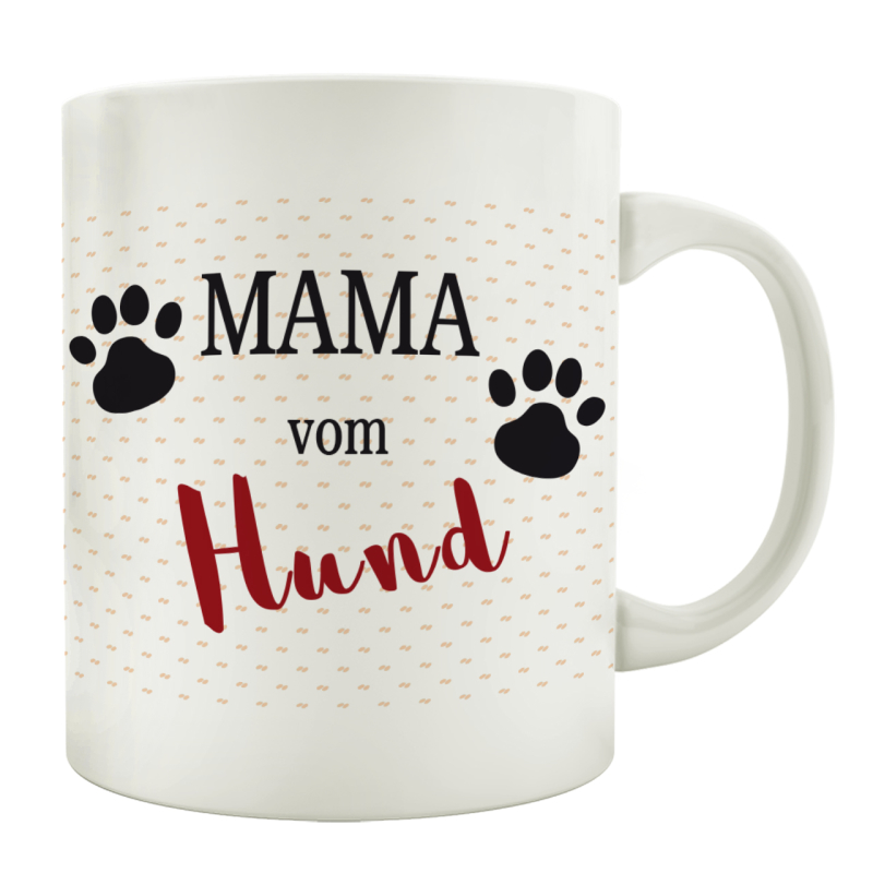 TASSE Kaffeebecher MAMA VOM HUND Tierisch Henkelbecher Geschenk Frau Haustier