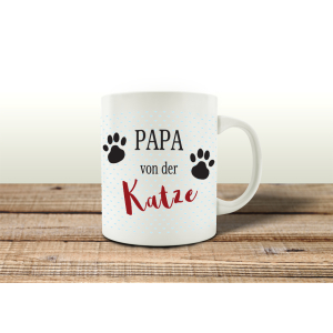 TASSE Kaffeebecher PAPA VON DER KATZE Tierisch Mann Geschenk Haustier Becher