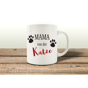 TASSE Kaffeebecher MAMA VON DER KATZE Tierisch Frau Geschenk Haustier Becher