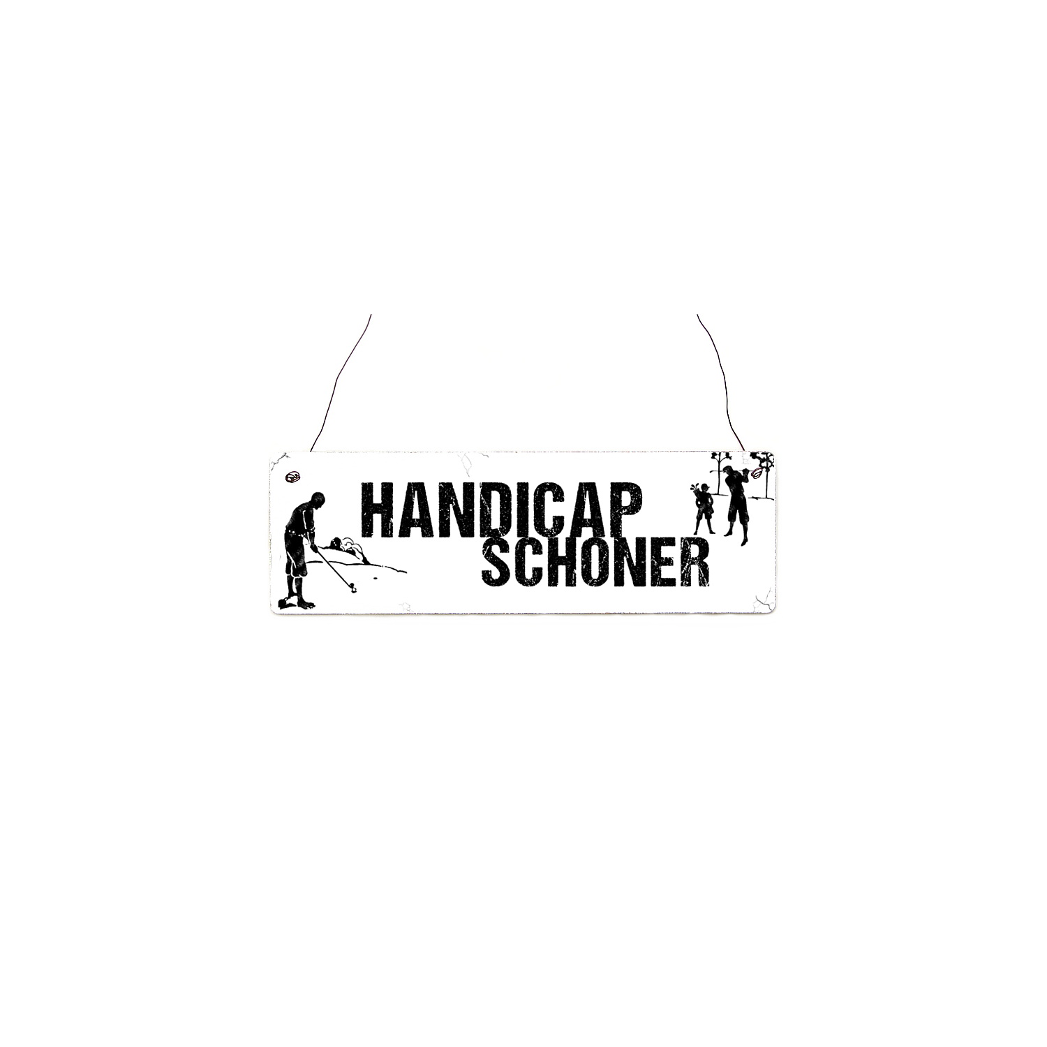 INTERLUXE Holzschild HANDICAPSCHONER Golf Hobby Geschenk Shabby Freizeit