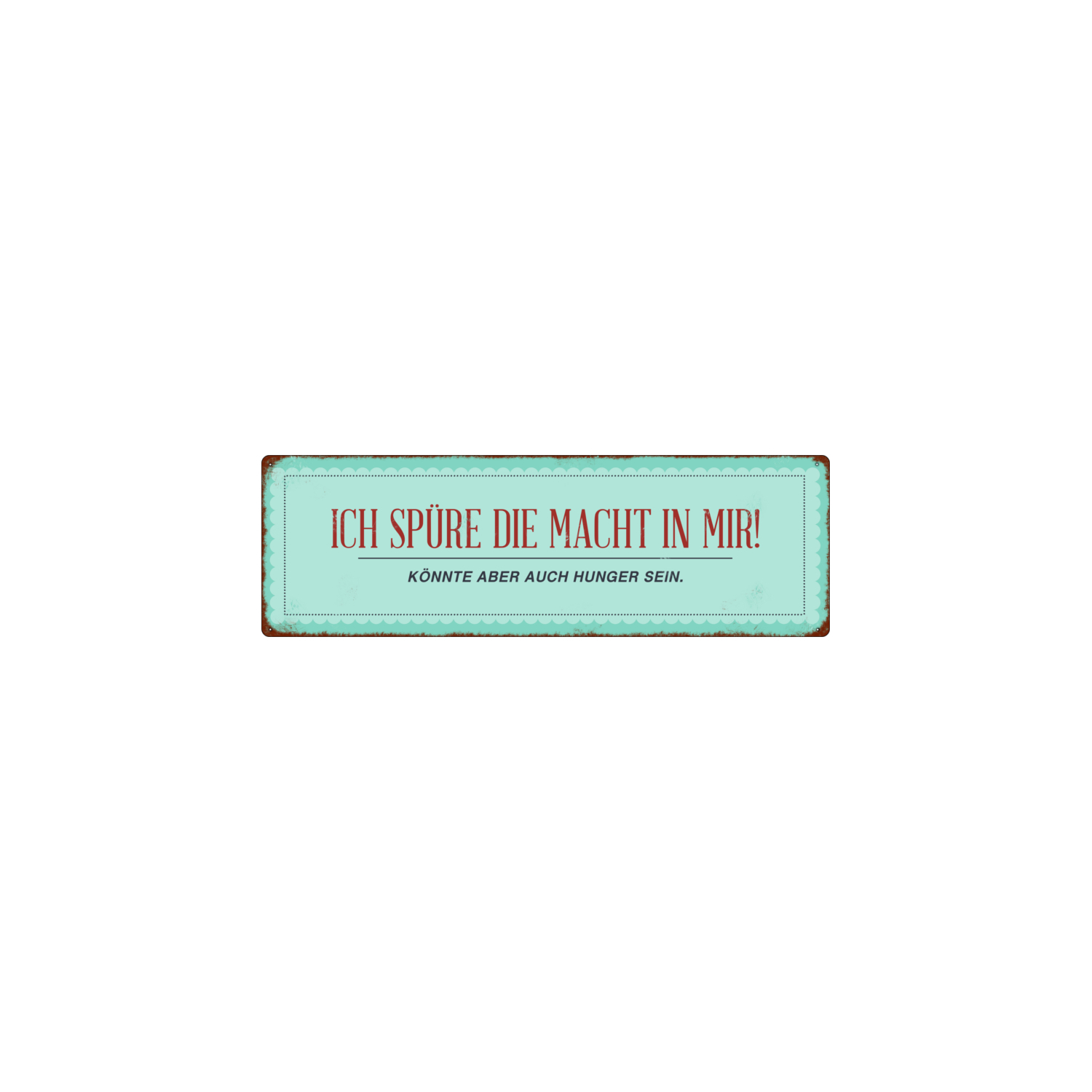 METALLSCHILD Türschild ICH SPÜRE DIE MACHT IN MIR Spruch Lustig Hunger Shabby