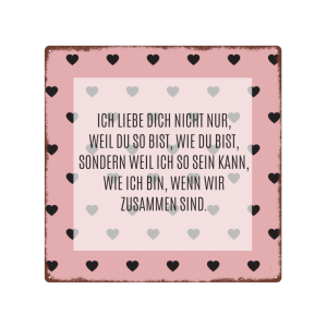 20x20cm METALLSCHILD Türschild ICH LIEBE DICH NICHT NUR Valentinstag Partner