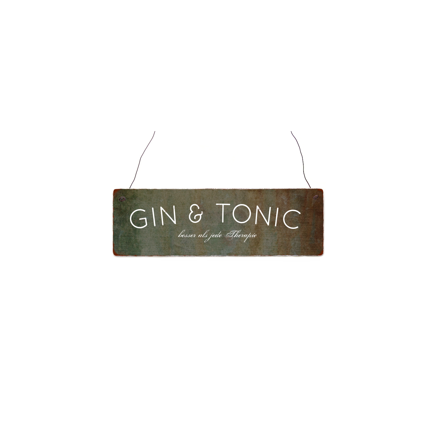 Holzschild Dekoschild GIN & TONIC Lustig Geschenk Dekoration Türschild Kneipe