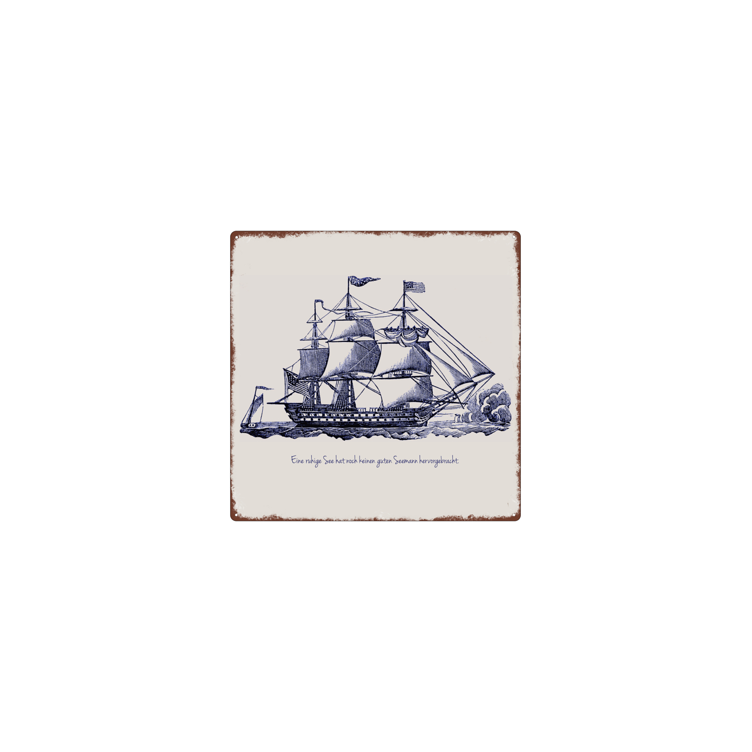 20x20cm METALLSCHILD Türschild EINE RUHIGE SEE Geschenk Bad Maritim Meer Deko