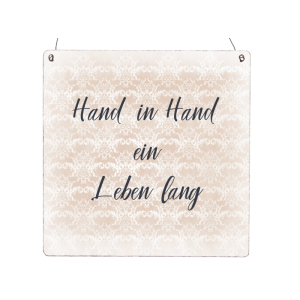 XL Holzschild HAND IN HAND EIN LEBEN LANG Hochzeit Spruch...