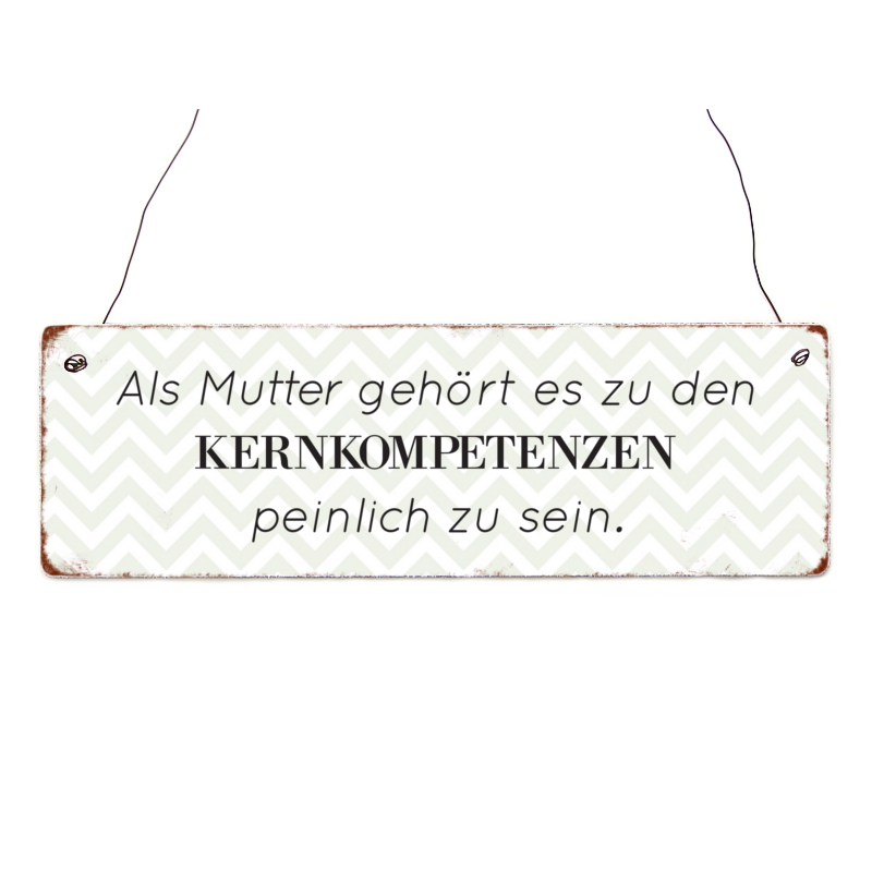 Holzschild Dekoschild ALS MUTTER GEHÖRT ES Lustig Spruch Familie Mama Geschenk