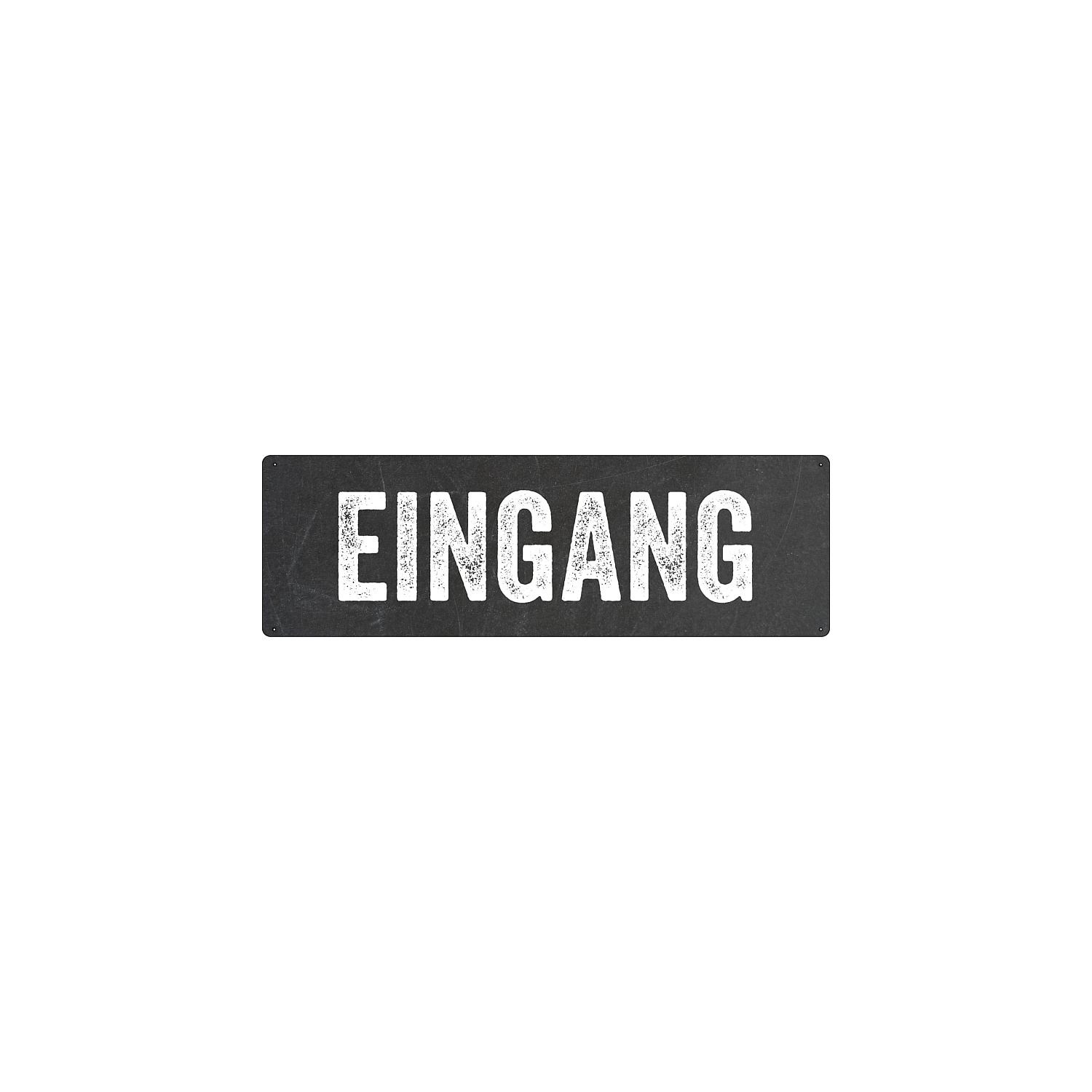 Türschild EINGANG Metallschild wetterfest draußen Blechschild Vintage Retro grau
