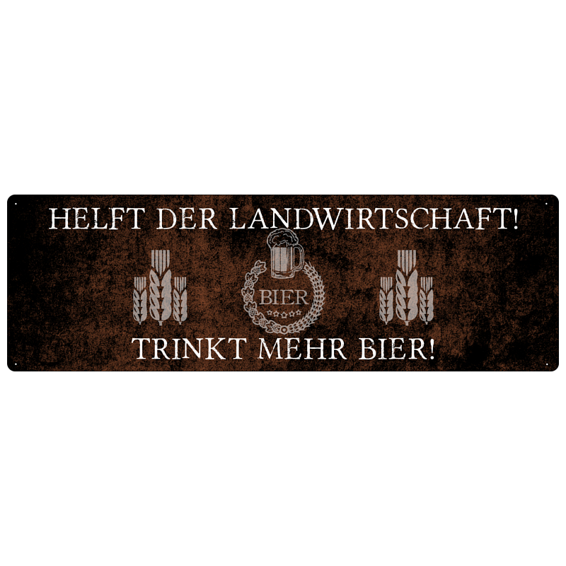 HELFT DER LANDWIRTSCHAFT Dekoschild Türschild Party Bier Geschenk Freund
