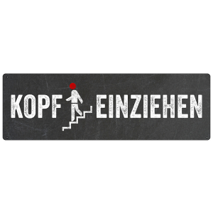 KOPF EINZIEHEN Schild Treppe Hinweisschild Treppenhaus...