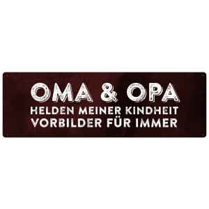 OMA & OPA  Metallschild Rost Dekoschild Geschenk