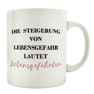 TASSE Kaffeebecher DIE STEIGERUNG VON LEBENSGEFAHR Ehe...