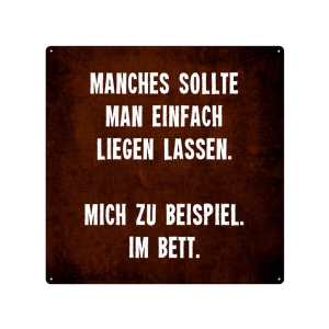 20x20cm Schild MANCHES SOLLTE MAN EINFACH LIEGEN LASSEN...
