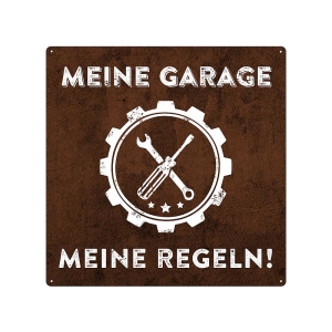 20x20cm Schild MEINE GARAGE MEINE REGELN Auto Deko...
