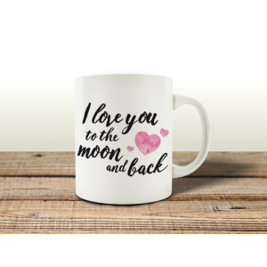TASSE Kaffeebecher I LOVE YOU TO THE MOON AND BACK Liebe...
