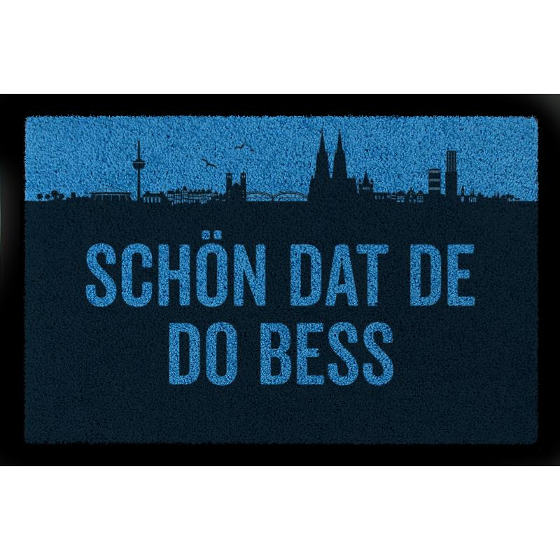 FUSSMATTE Geschenk SCHÖN DAT DE DO BESS Köln Geschenk Einzug Royalblau