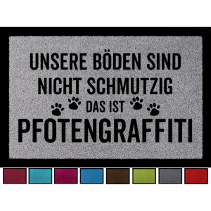 SCHMUTZMATTE Fußmatte PFOTENGRAFFITI Hund Tierisch...