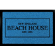 FUSSMATTE Türmatte BEACH HOUSE Strand Maritim Einzug Schmutzmatte Urlaub Royalblau
