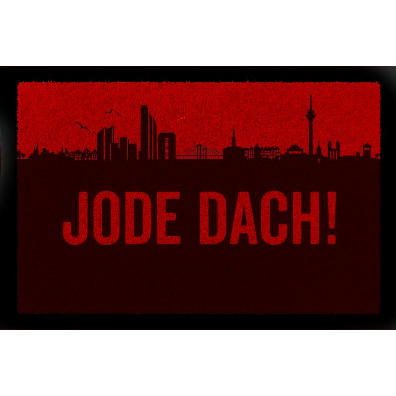 SCHMUTZMATTE Fußmatte JODE DACH Düsseldorf Einzug Geschenk 60x40 cm Dekomatte Rot