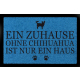 FUSSMATTE Türmatte EIN ZUHAUSE OHNE [ CHIHUAHUA ] Tierisch Hund Viele Farben Royalblau