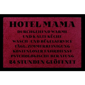 FUSSMATTE Türmatte HOTEL MAMA Muttertag Geschenk Spruch 60x40 cm Schmutzmatte Bordeauxrot