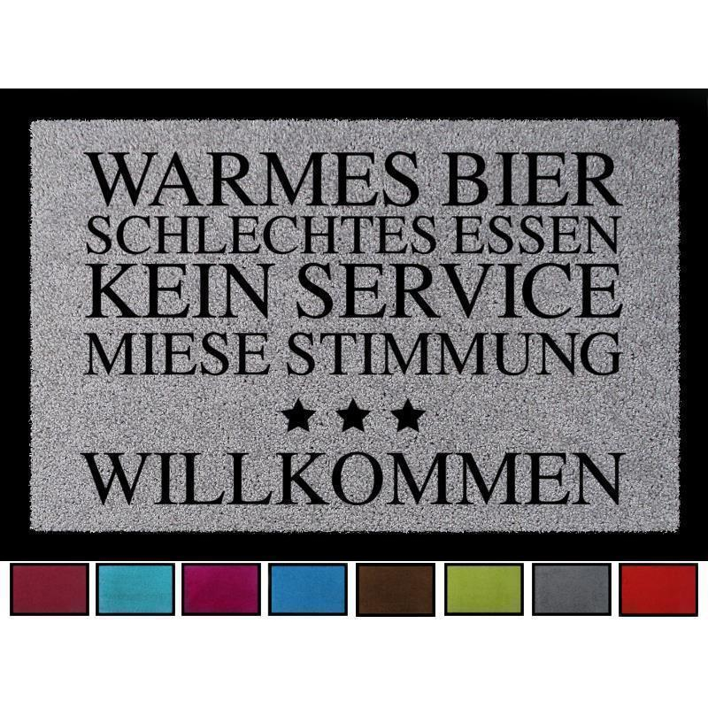 TÜRVORLEGER Fußmatte WARMES BIER Lustig Begrüßgung Flur 60x40 cm Viele Farben