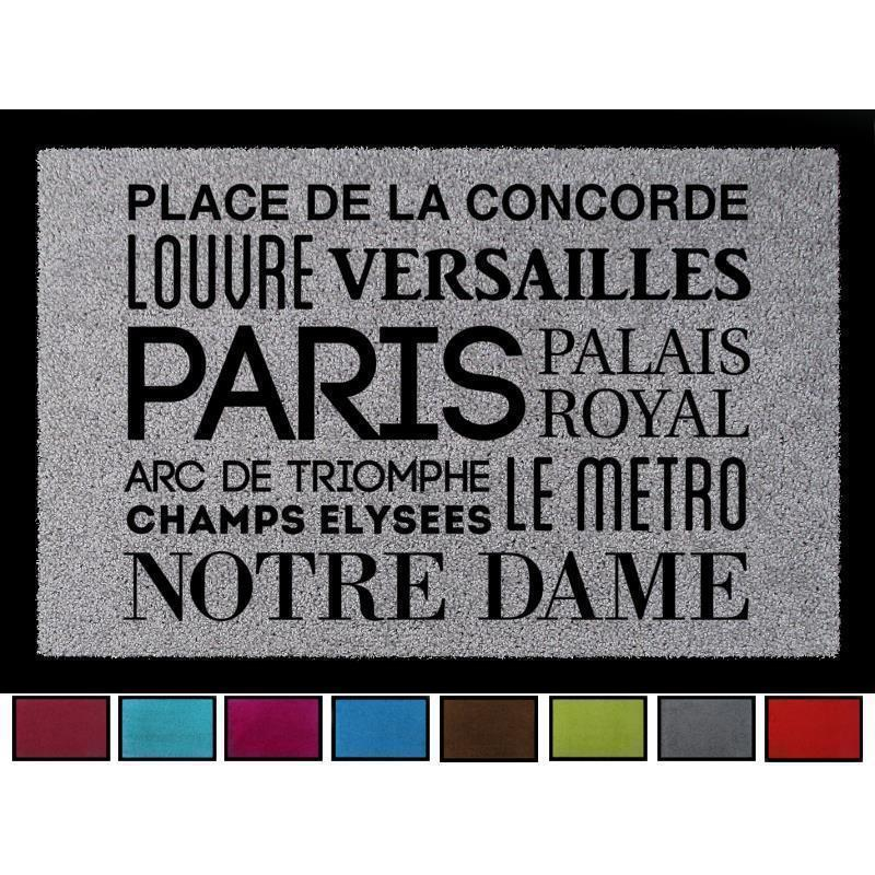 TÜRVORLEGER Fußmatte PARIS Städte Eingang Einzug Flur 60x40 cm Viele Farben