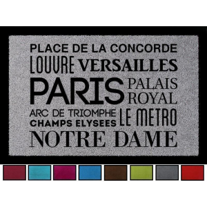 TÜRVORLEGER Fußmatte PARIS Städte Eingang Einzug Flur 60x40 cm Viele Farben