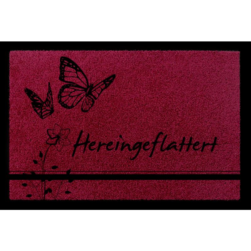 TÜRVORLEGER Fußmatte HEREINGEFLATTERT Schmetterling Türmatte Viele Farben Bordeauxrot