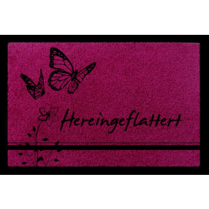 TÜRVORLEGER Fußmatte HEREINGEFLATTERT Schmetterling Türmatte Viele Farben Fuchsia