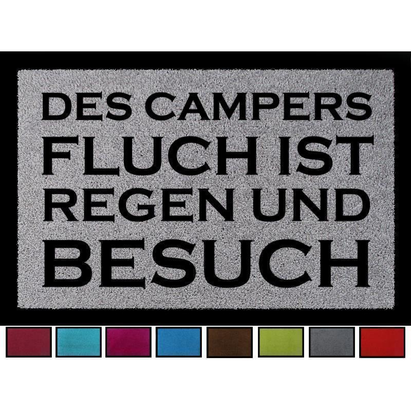 FUSSMATTE Schmutzmatte DES CAMPERS FLUCH Lustig Camping Wohnwagen Viele Farben