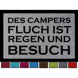 FUSSMATTE Schmutzmatte DES CAMPERS FLUCH Lustig Camping Wohnwagen Viele Farben Hellgrau