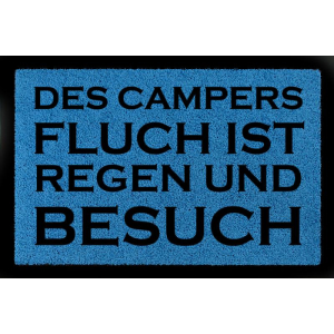 FUSSMATTE Schmutzmatte DES CAMPERS FLUCH Lustig Camping Wohnwagen Viele Farben Royalblau