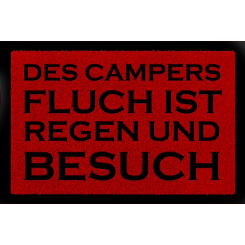 FUSSMATTE Schmutzmatte DES CAMPERS FLUCH Lustig Camping Wohnwagen Viele Farben Rot