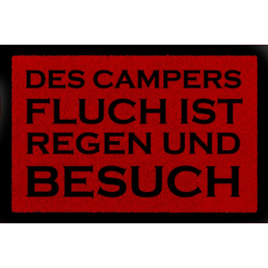 FUSSMATTE Schmutzmatte DES CAMPERS FLUCH Lustig Camping Wohnwagen Viele Farben Rot