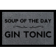 FUSSMATTE Schmutzmatte SOUP OF THE DAY Gin Tonic Spruch WG Flur Viele Farben Dunkelgrau