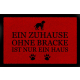 FUSSMATTE Türvorleger EIN ZUHAUSE OHNE [ BRACKE ] Schmutzmatte Hund Viele Farben Rot