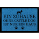 FUSSMATTE Türvorleger EIN ZUHAUSE OHNE [ CATTLE DOG ] Hund Viele Farben Royalblau