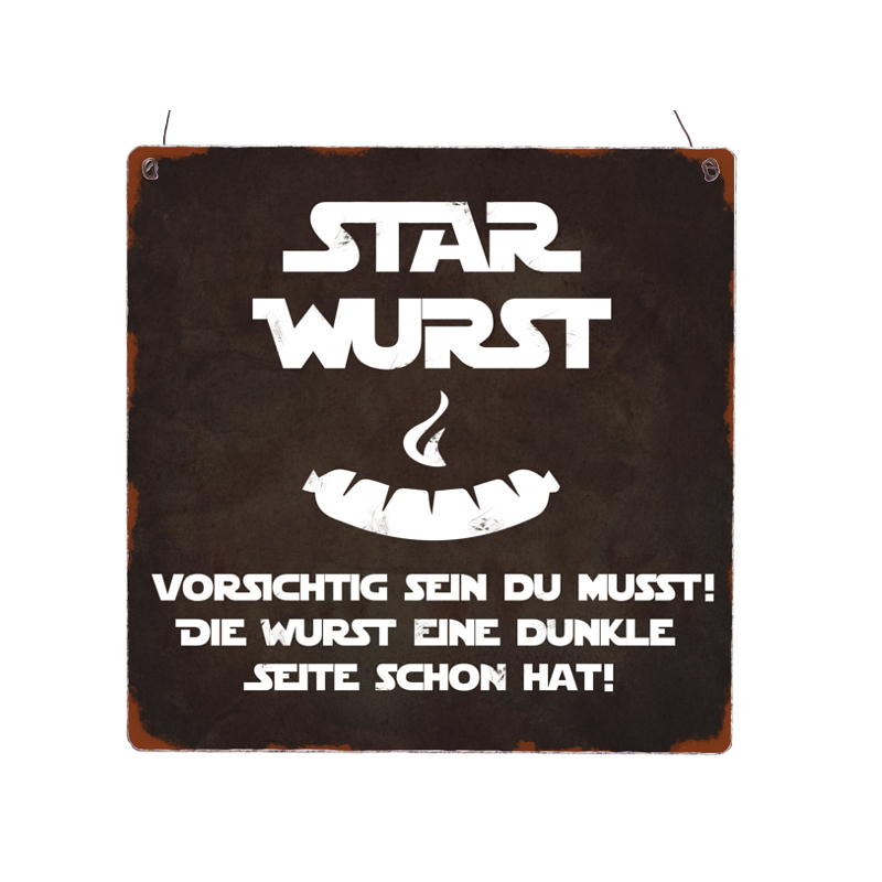 XL Holzschild STAR WURST Grillen Star Wars Lustig Sommer Terrasse Geschenk Deko