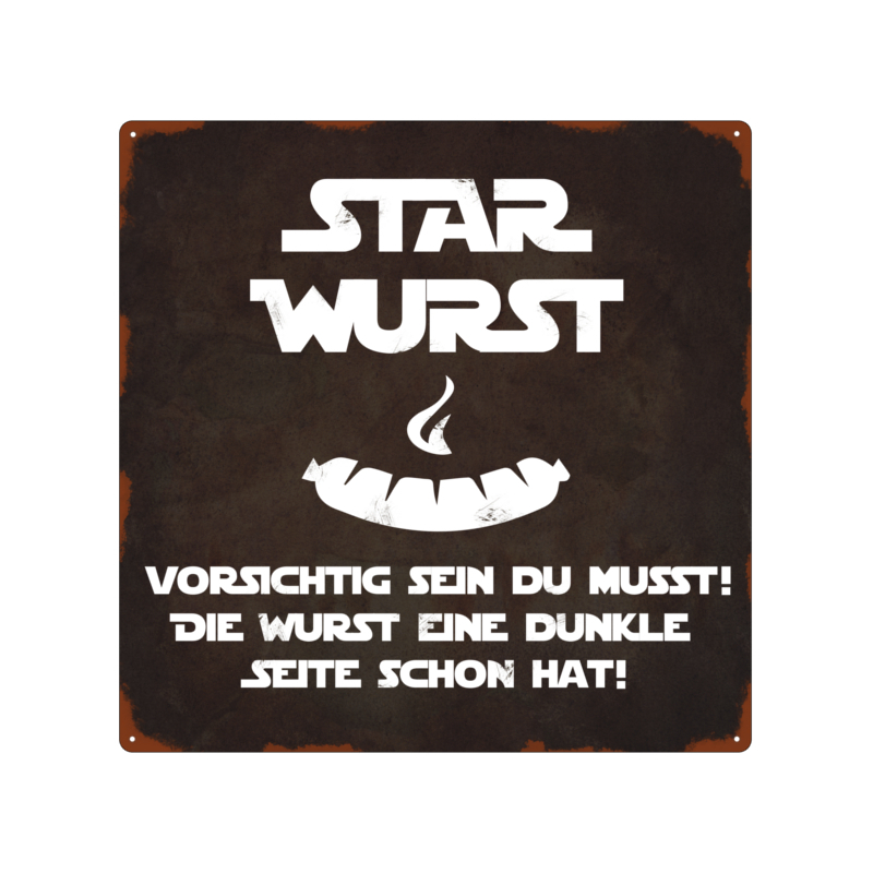 XL Holzschild STAR WURST Grillen Star Wars Lustig Sommer Terrasse Ges