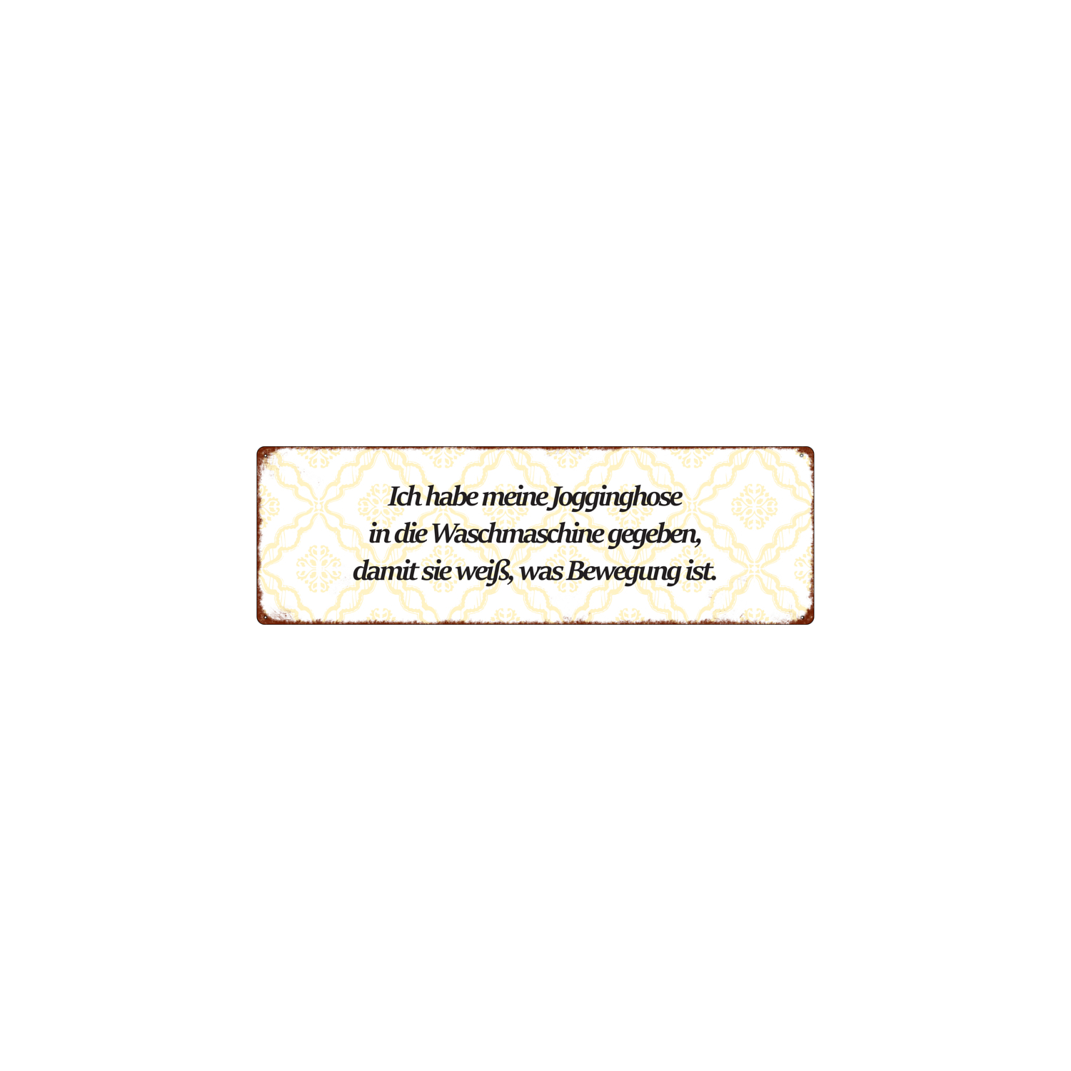 Lustiges Retro-Schild Aus Metall: Perfekt Für Freundin Oder Kumpel - "In Der Jogginghose Laut Rülpsend"