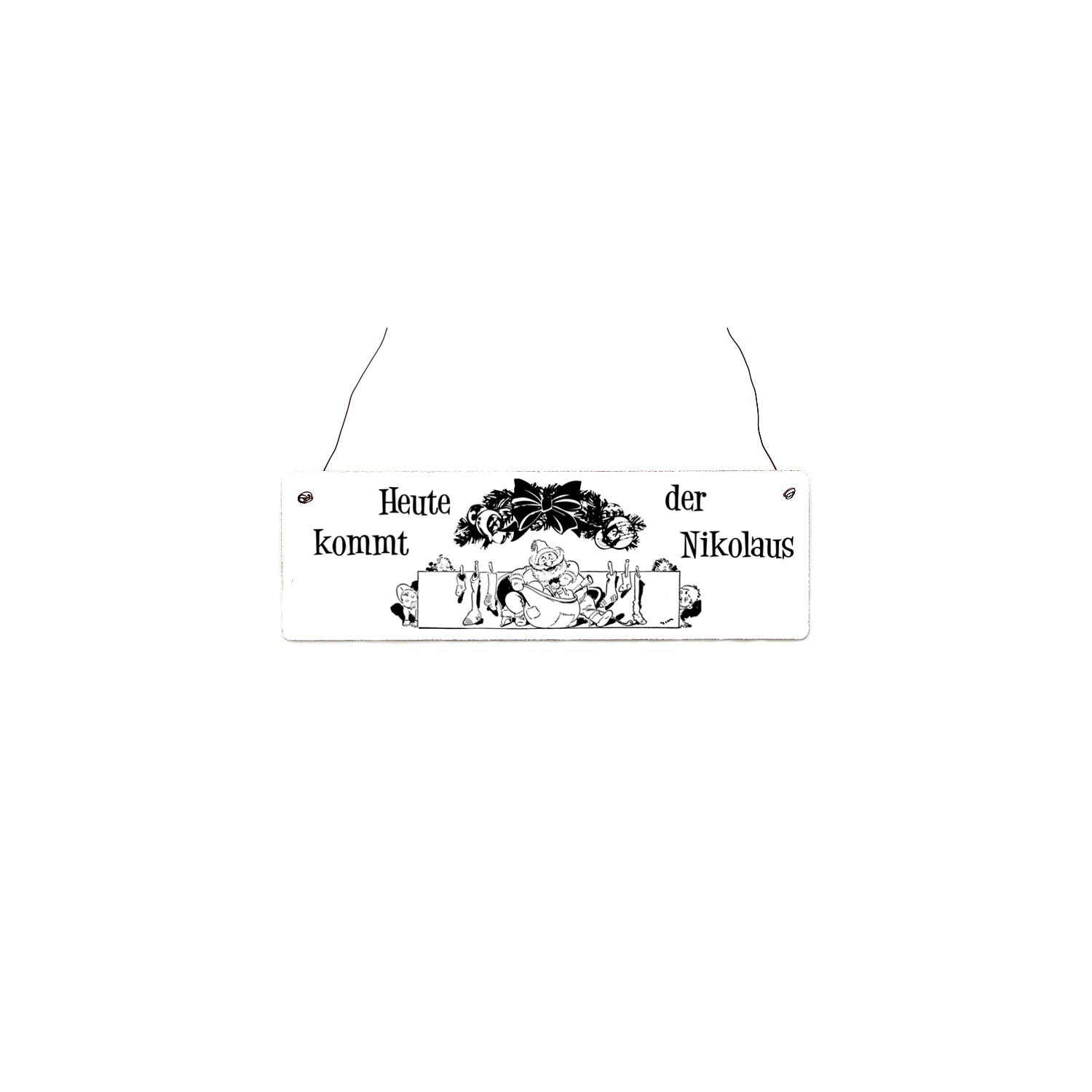 Shabby Vintage Schild Türschild HEUTE KOMMT DER NIKOLAUS Dekoschild Landhaus Chic