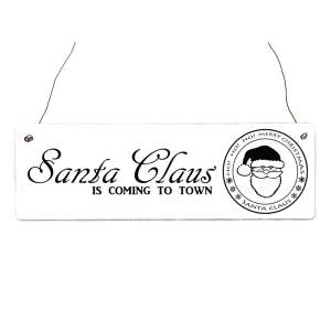 Shabby Vintage Schild SANTA CLAUS IS COMING Weihnachten Türschild Holzschild Landhaus Chic