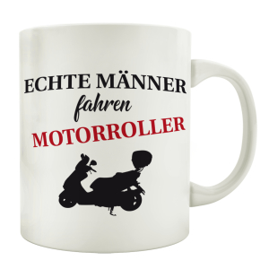 TASSE Kaffeebecher ECHTE MÄNNER FAHREN MOTORROLLER Hobby Geschenk Geburtstag