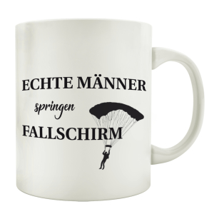 TASSE Kaffeebecher ECHTE MÄNNER SPRINGEN FALLSCHIRM...